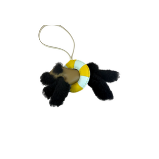 Hermès Black Fox Terrier Merinos Wool & Milo Lambskin Bag Charm