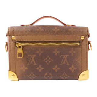 Louis Vuitton Petite Malle Monogram Canvas Crossbody Bag with Orange Leather Trim