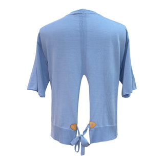 Louis Vuitton Blue Cashmere Cardigan & Top Set with Tie Detail