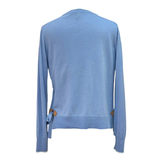 Louis Vuitton Blue Cashmere Cardigan & Top Set with Tie Detail