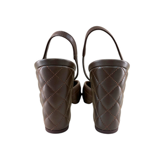 Chanel Dark Chocolate Brown Quilted Lambskin Coco Slingback Pumps Size 38.5C