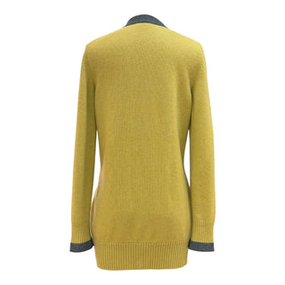 Chanel Yellow & Grey Cashmere Cardigan with CC Buttons