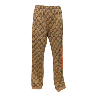 Gucci GG Monogram Chevron Panel Tracksuit Set in Beige with Red & Green