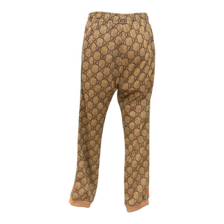 Gucci GG Monogram Chevron Panel Tracksuit Set in Beige with Red & Green