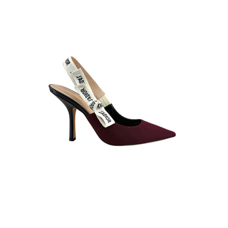 Christian Dior Burgundy J'Adior Technical Fabric Slingback Pumps Size 38