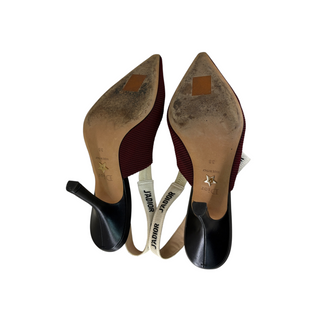 Christian Dior Burgundy J'Adior Technical Fabric Slingback Pumps Size 38
