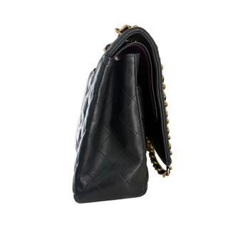Chanel Black Quilted Lambskin Maxi Classic Double Flap Bag with Gold Hardware