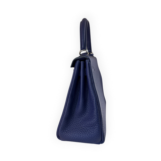 Hermès Blue Togo Kelly 25 Retourne with Palladium Hardware