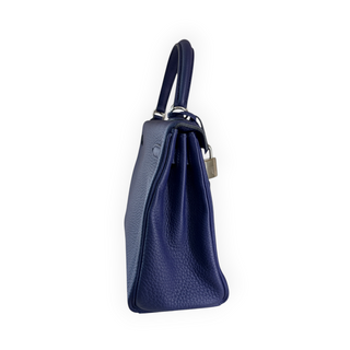 Hermès Blue Togo Kelly 25 Retourne with Palladium Hardware