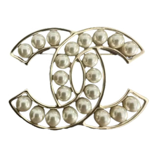 Chanel Gold CC Pin Brooch
