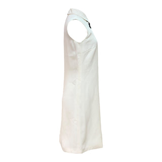 Chanel Ivory Sleeveless Mini Dress with Embellished Bow Collar
