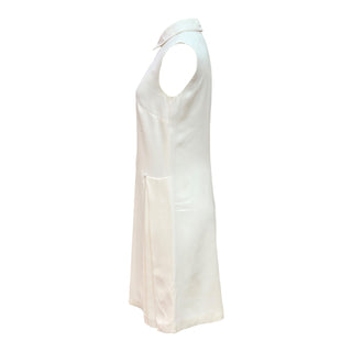 Chanel Ivory Sleeveless Mini Dress with Embellished Bow Collar