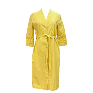Hermès Yellow Cotton Belted Midi Shirt Dress