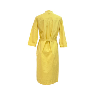 Hermès Yellow Cotton Belted Midi Shirt Dress