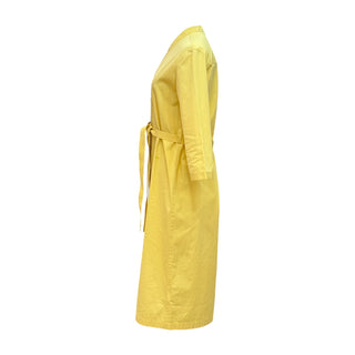 Hermès Yellow Cotton Belted Midi Shirt Dress