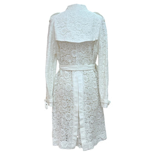 Givenchy White Lace Belted Trench Coat Dress