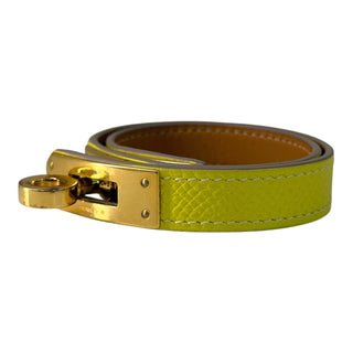 Hermès Kelly Double Tour Lime Epsom Leather Bracelet Gold Hardware