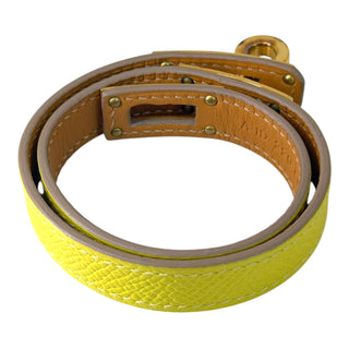 Hermès Kelly Double Tour Lime Epsom Leather Bracelet Gold Hardware