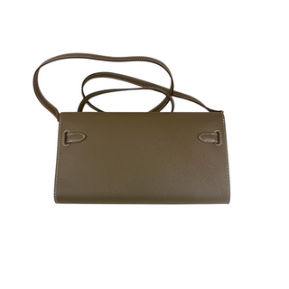 Hermès Etoupe Epsom Kelly Classique Wallet with Gold Hardware