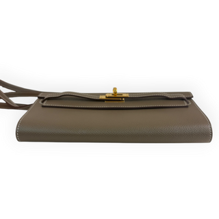 Hermès Etoupe Epsom Kelly Classique Wallet with Gold Hardware