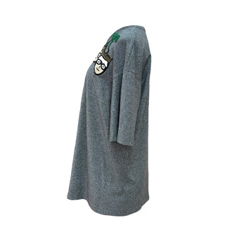 Dolce & Gabbana Family Patch Grey Glitter T-Shirt