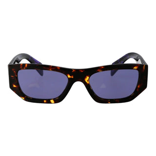 Prada Rectangular Tortoiseshell Sunglasses with Purple Lenses