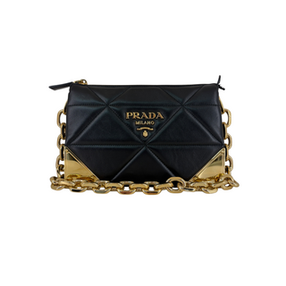 Prada Black Quilted Nappa Leather Chain Shoulder Bag