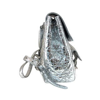 Christian Dior Silver Metallic Cannage Teddy Bear Backpack