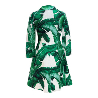 Dolce & Gabbana Banana Leaf Print Jacquard Long Coat
