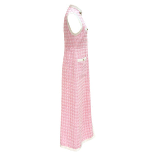 Gucci Pink Tweed Sleeveless Maxi Dress with Chain Detail