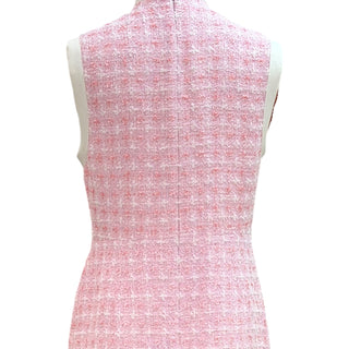 Gucci Pink Tweed Sleeveless Maxi Dress with Chain Detail