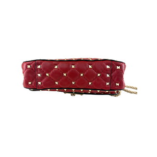 Valentino Garavani Red Rockstud Spike Quilted Leather Shoulder Bag