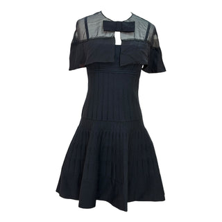 Chanel Black Sheer Panel Mini Dress with Detachable Silk Neck Tie – Bella Ling Chanel Black Sheer Panel Mini Dress with Detachable Silk Neck Tie – Bella Ling