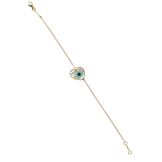 18K Gold Evil Eye Charm Bracelet