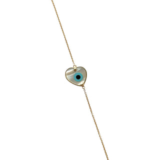 18K Gold Evil Eye Charm Bracelet