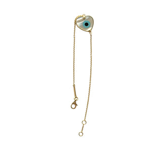 18K Gold Evil Eye Charm Bracelet