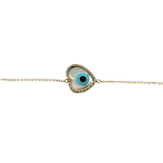 18K Gold Evil Eye Charm Bracelet