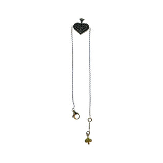 18K White Gold Diamond Heart Charm Bracelet with Spade Detail