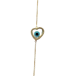 18K Gold Evil Eye Charm Bracelet
