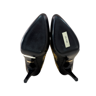 Versace Black Quilted Leather Studded Ankle Boots Size 37