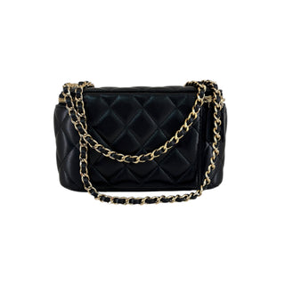Chanel Black Quilted Lambskin Small Classic Vanity Case with Chain