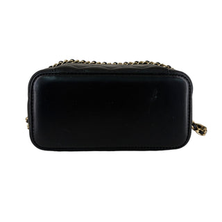 Chanel Black Quilted Lambskin Small Classic Vanity Case with Chain