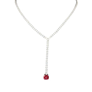 Lab-Grown Ruby & Diamond Y-Drop Necklace