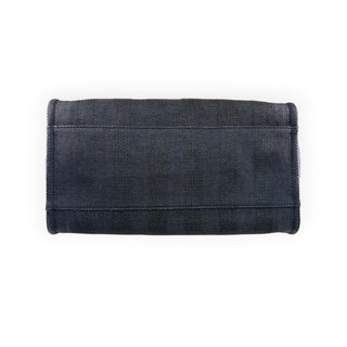 Chanel Dark Navy Raffia Medium Deauville Chain Tote Bag