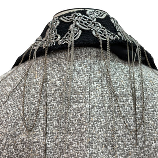 Louis Vuitton Grey Tweed Chain-Embellished Jacket