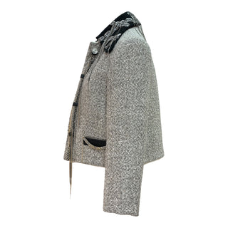 Louis Vuitton Grey Tweed Chain-Embellished Jacket