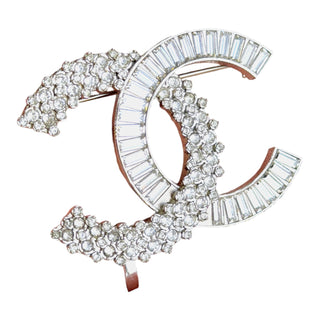 Chanel Crystal CC Brooch