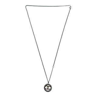 Chanel Silver CC Pendant Necklace