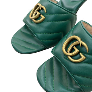 Gucci Green Quilted Marmont Leather Heels