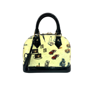 Louis Vuitton Pale Yellow Limited Edition Monogram Vernis Printed Alma Bag